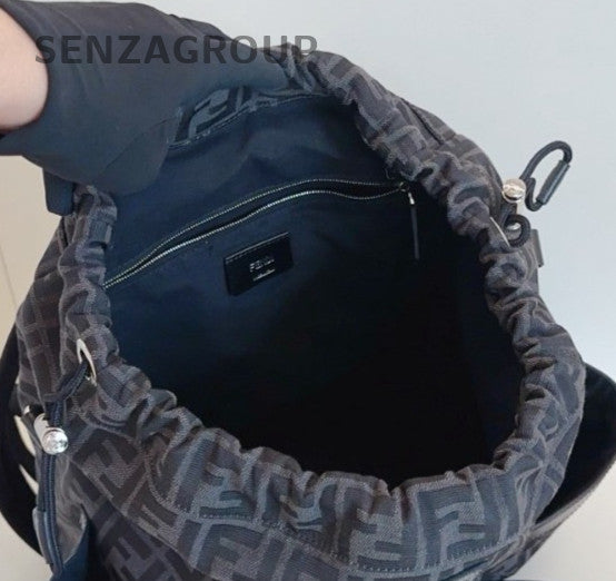 Fendi Strike MM Backpack Black Silver Unisex Adults Classic