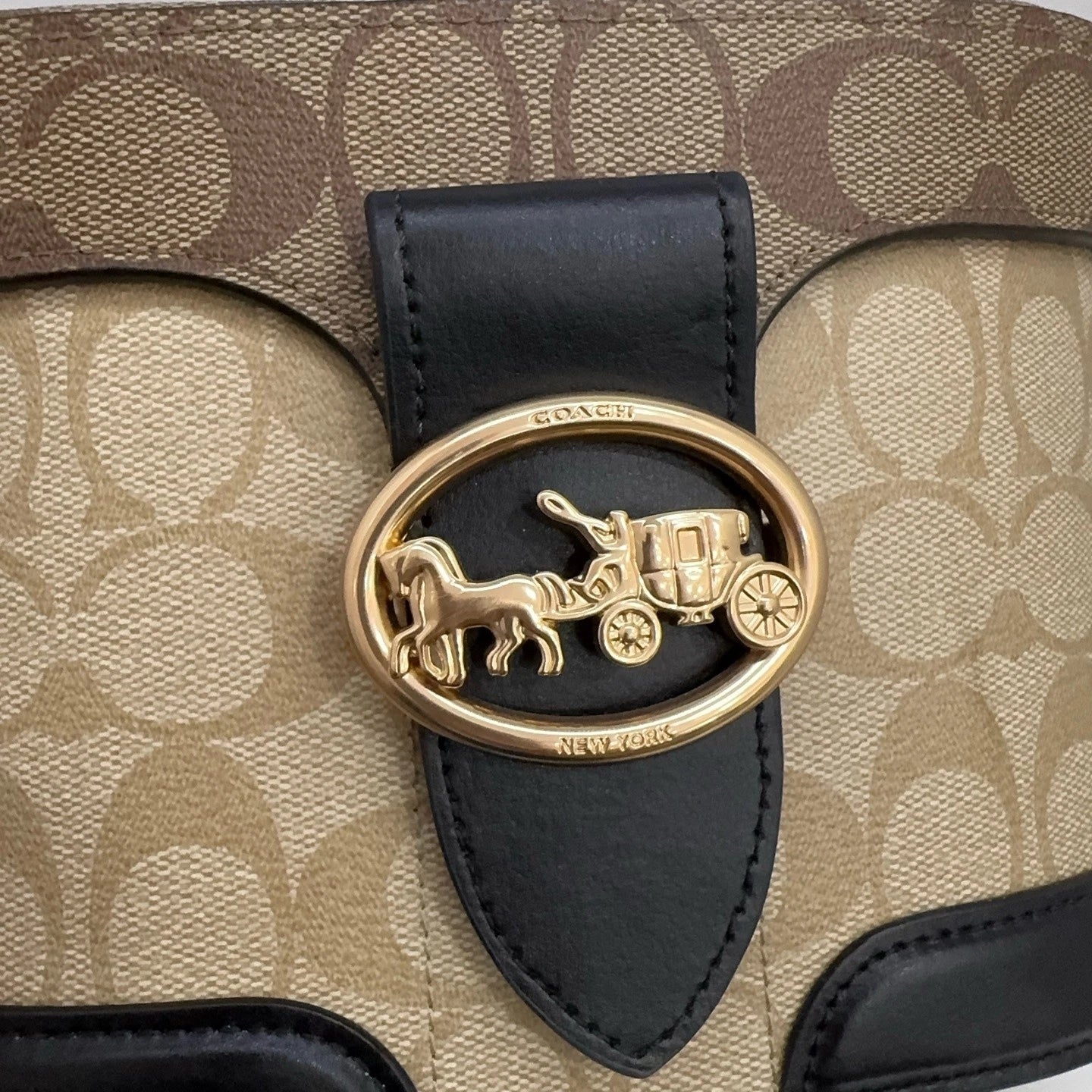 Coach Georgie 20 Women's Monogram Canvas Crossbody Handbag Khaki