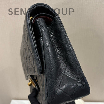 Chanel Black Gold CF Medium Vintage Quilted Chain Shoulder Bag