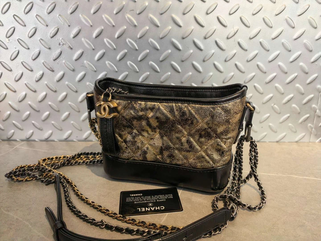 CHANEL Limited Gold Vintage Small Leather Crossbody Bag For Women
