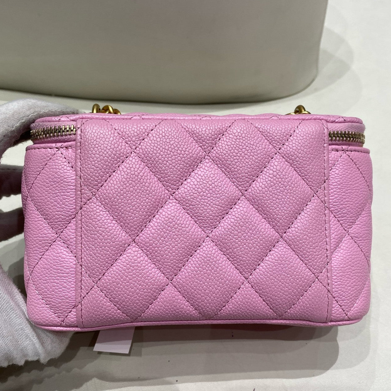 Chanel Pink Gold Hardware Vanity Case Chain Shoulder Crossbody Bag
