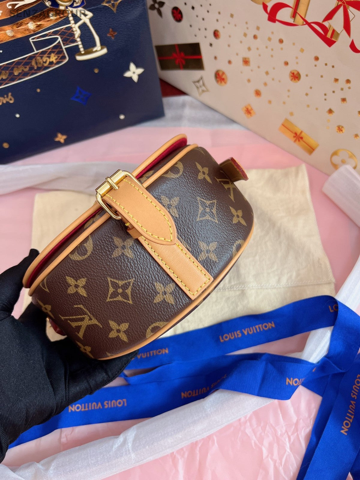 Louis Vuitton Saddle Monogram Shoulder bag Crossbody Women Brown