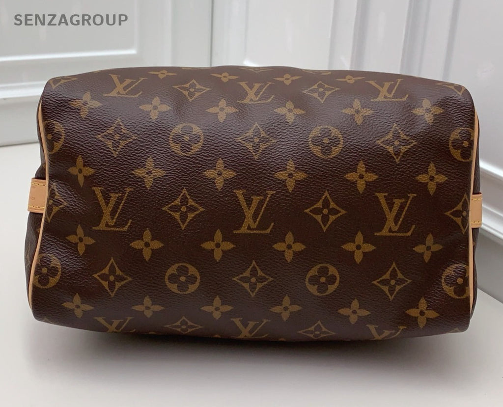 Louis Vuitton Speedy25 Monogram Top Handle Bag Crossbody Women Brown Gold