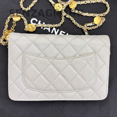 Chanel WOC Lambskin Gold Chain Shoulder Crossbody Bag Quilted Classic