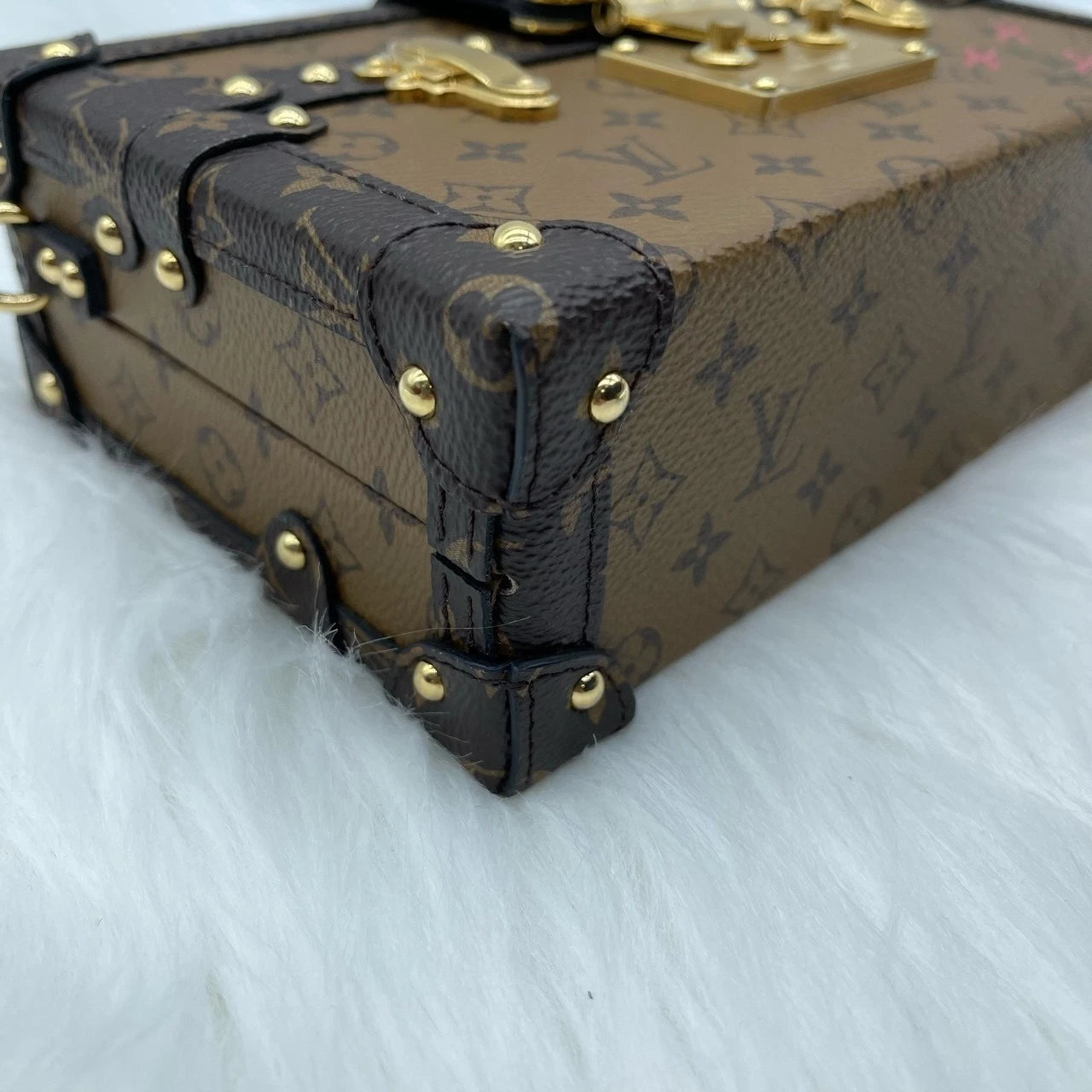 Louis Vuitton Monogram Canvas Caramel Trunk Shoulder Crossbody Bag For Women