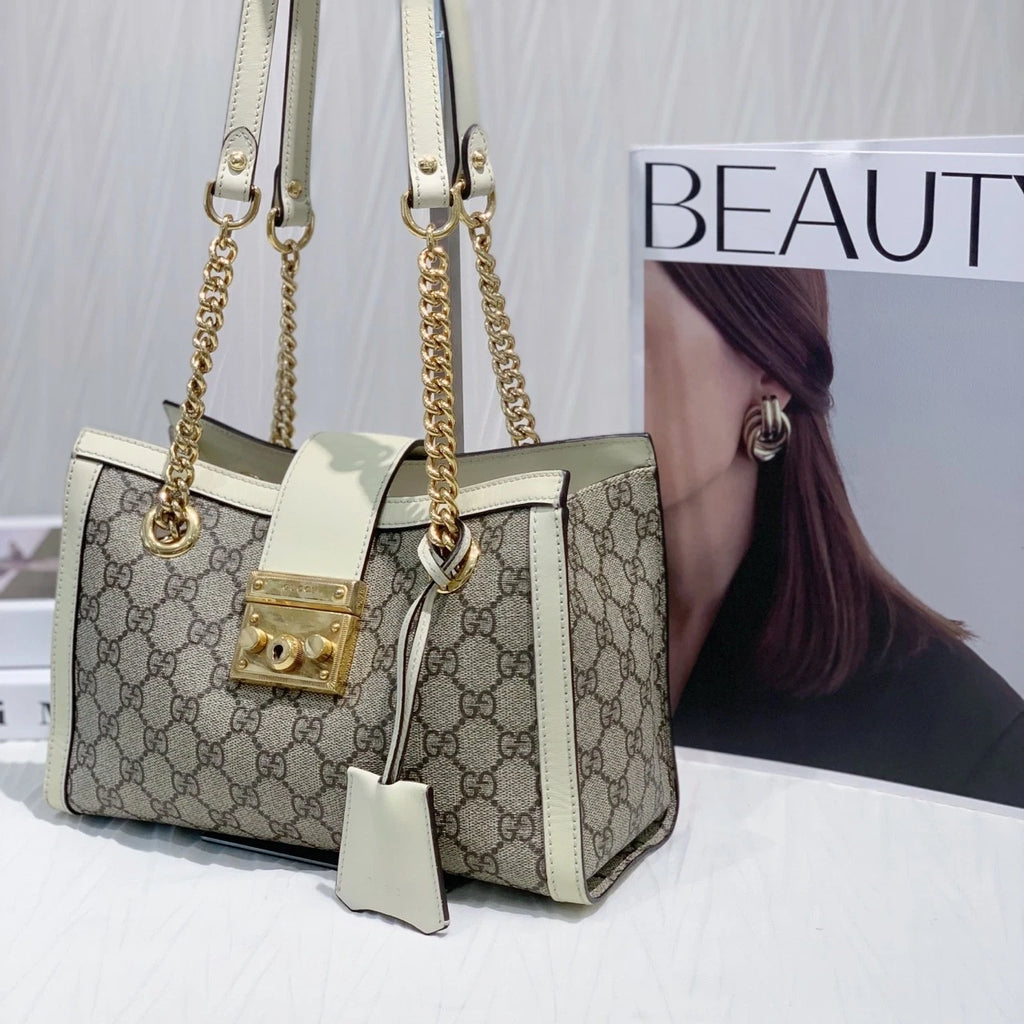 Gucci Canvas Classic White Small Shoulder Bag For Women