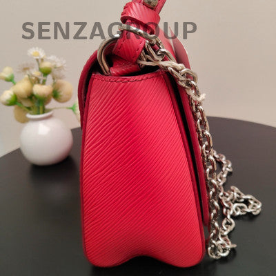 Louis Vuitton Twist Red Silver Medium Chain Shoulder Bag Handbag