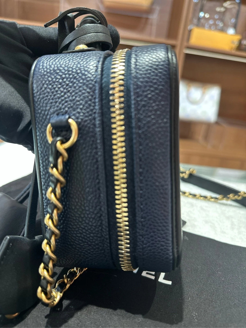 CHANEL Blue Small Camera Bag Handbag Crossbody For Women