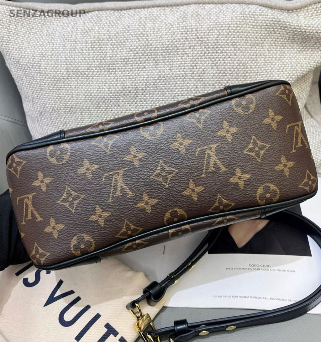 Louis Vuitton Monogram Chain Shoulder Bag Brown Black Gold Women Classic