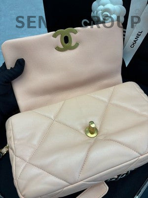Chanel 19 Bag Orange Gold Chain Quilted Shoulder Crossbody Bag