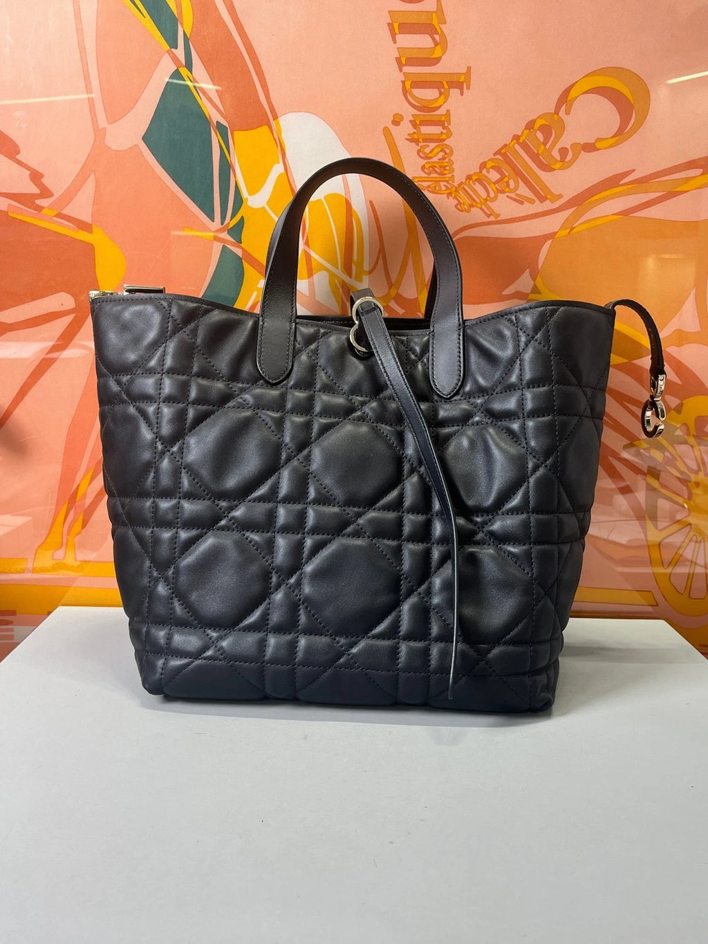 Dior Toujours Black Cannage Leather Tote Bag for Women