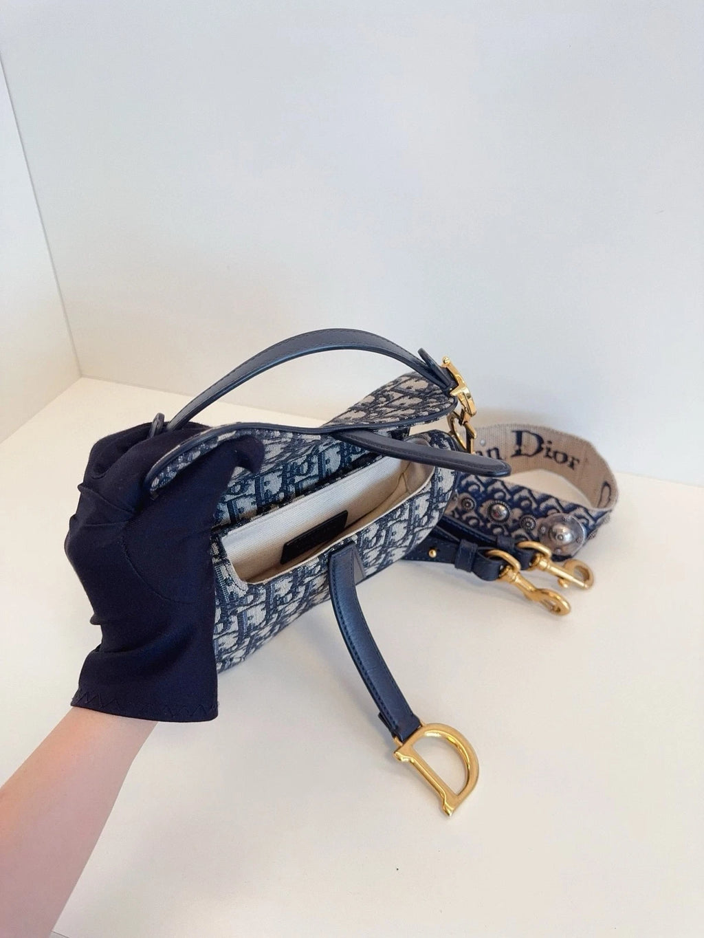 Dior Saddle Monogram Canvas Shoulder Bag Excellent