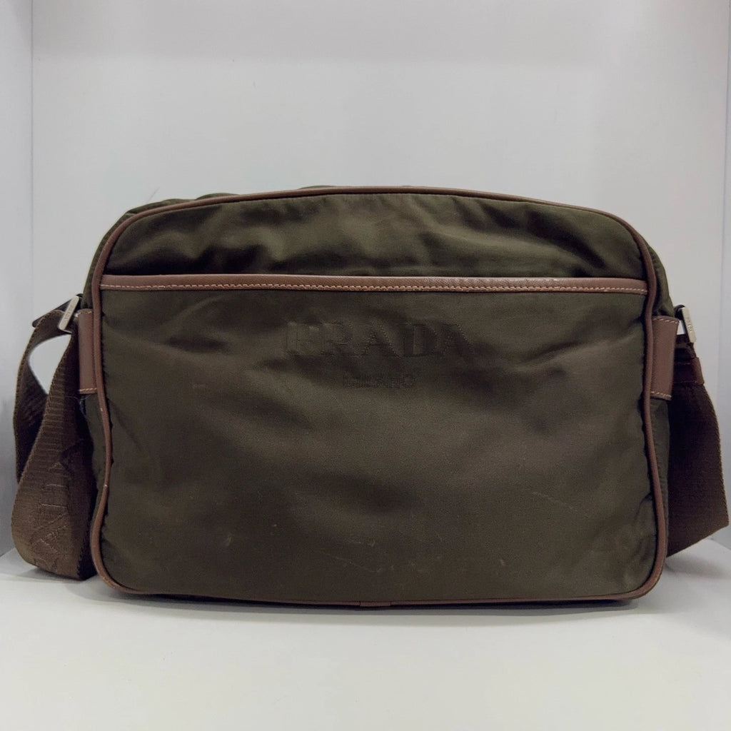 PRADA Nylon Military Green Camera Shoulder Crossbody Bag For Women