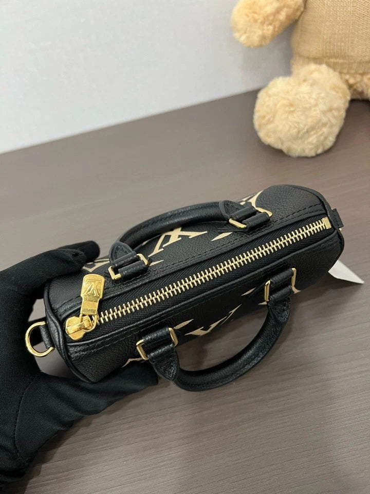 Louis Vuitton Embossed Speedy Nano Handbag For Women