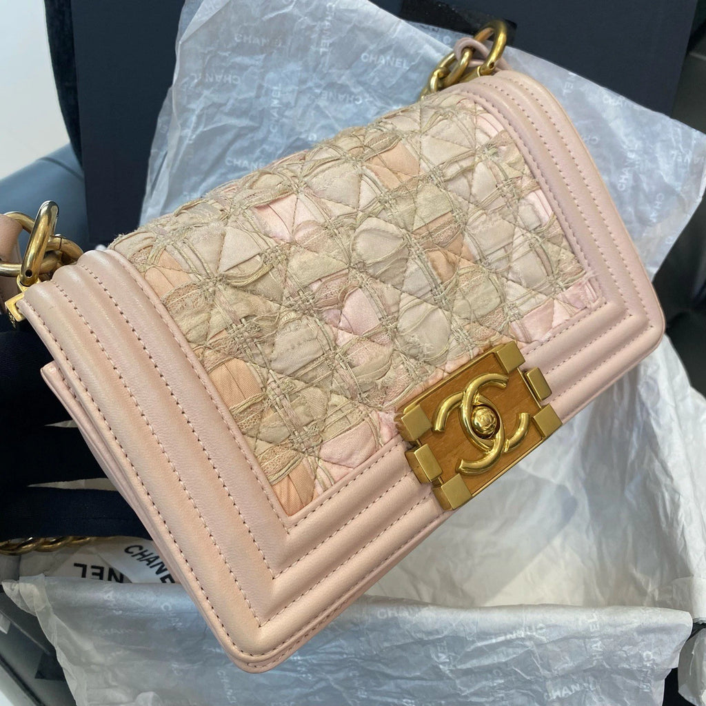 Chanel Leboy Chain Shoulder Crossbody Pink Gold Women Classic Fashion