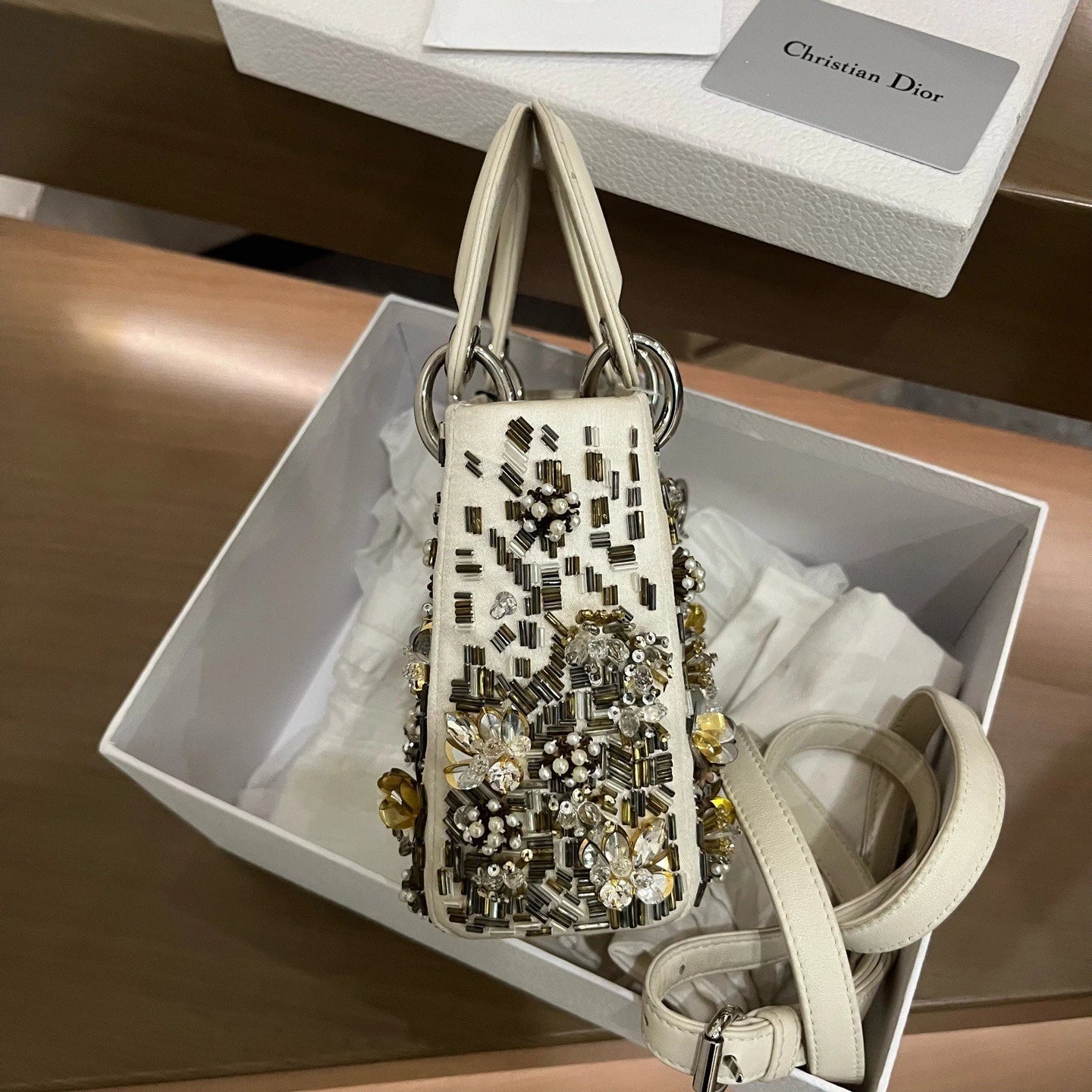 Christian Dior Lady Dior Cannage Top Handle Bag Shoulder Bag Crossbody Women