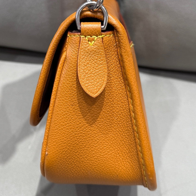 Louis Vuitton Monogram Vernis Fendi Baguette Orange Silver Clasp