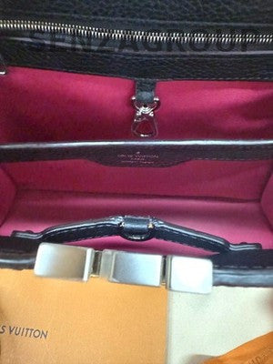 Louis Vuitton Capucines MM Black Silver Handbag Shoulder Bag Classic Women