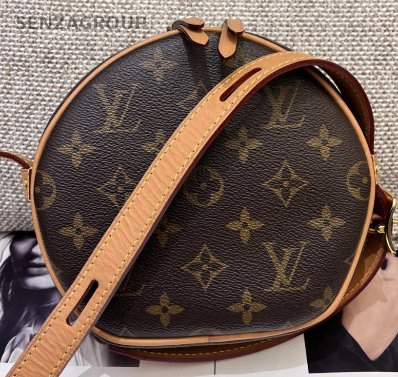 Louis Vuitton Monogram PM Crossbody Brown Gold Women Classic