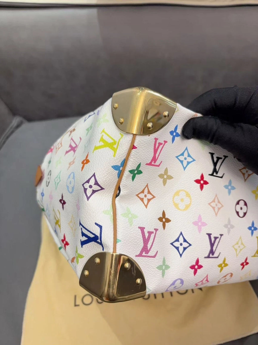 Louis Vuitton Takashi Speedy30 Monogram Handbag White Japan Edition - Pre-Owned