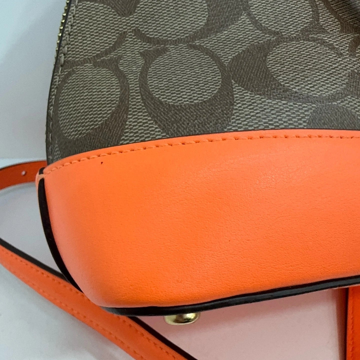 Coach Orange Shell Shoulder Handbag Crossbody Bag for Women