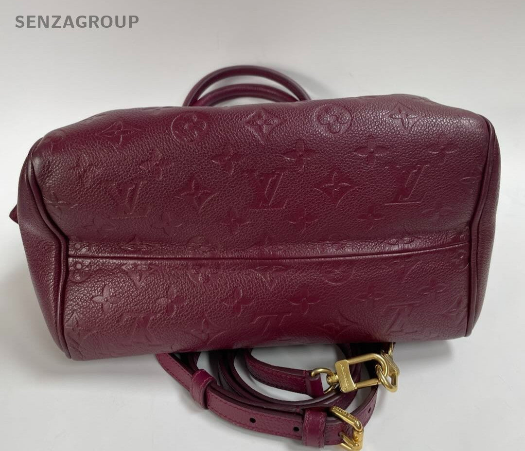 Louis Vuitton Speedy25 Monogram Top Handle Bag Crossbody Purple Gold Women