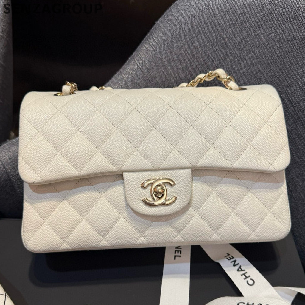 Chanel Classic Flap Small Silver Chain Shoulder Crossbody Bag