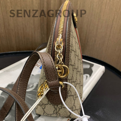 Gucci GG Marmont Matelassé Shoulder Bag Brown Gold Hardware Unisex