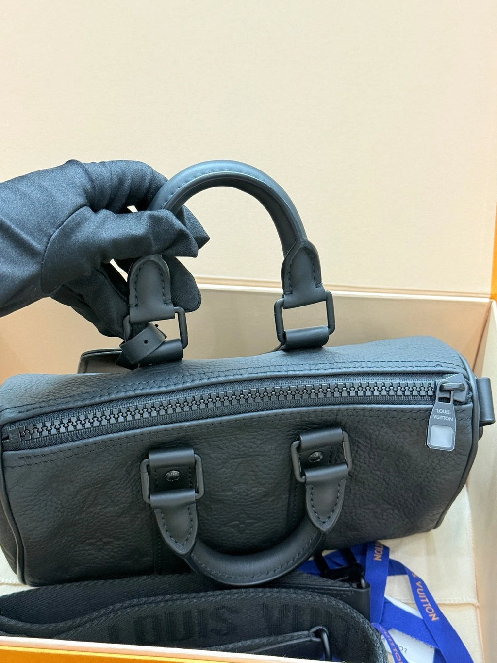Louis Vuitton Black Keepall25 Top Handle Bag For Women
