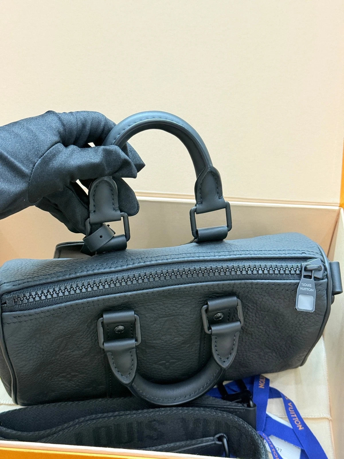 Louis Vuitton Black Keepall25 Top Handle Bag For Women