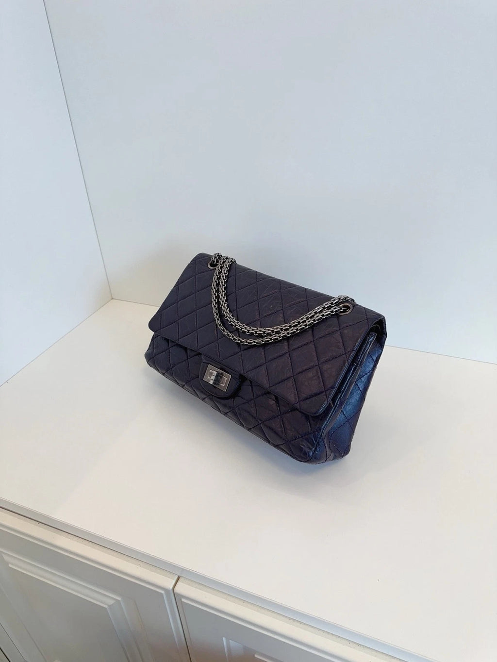 Chanel Classic 2.55 Double Flap Shoulder Bag Crossbody Bag Dark Purple