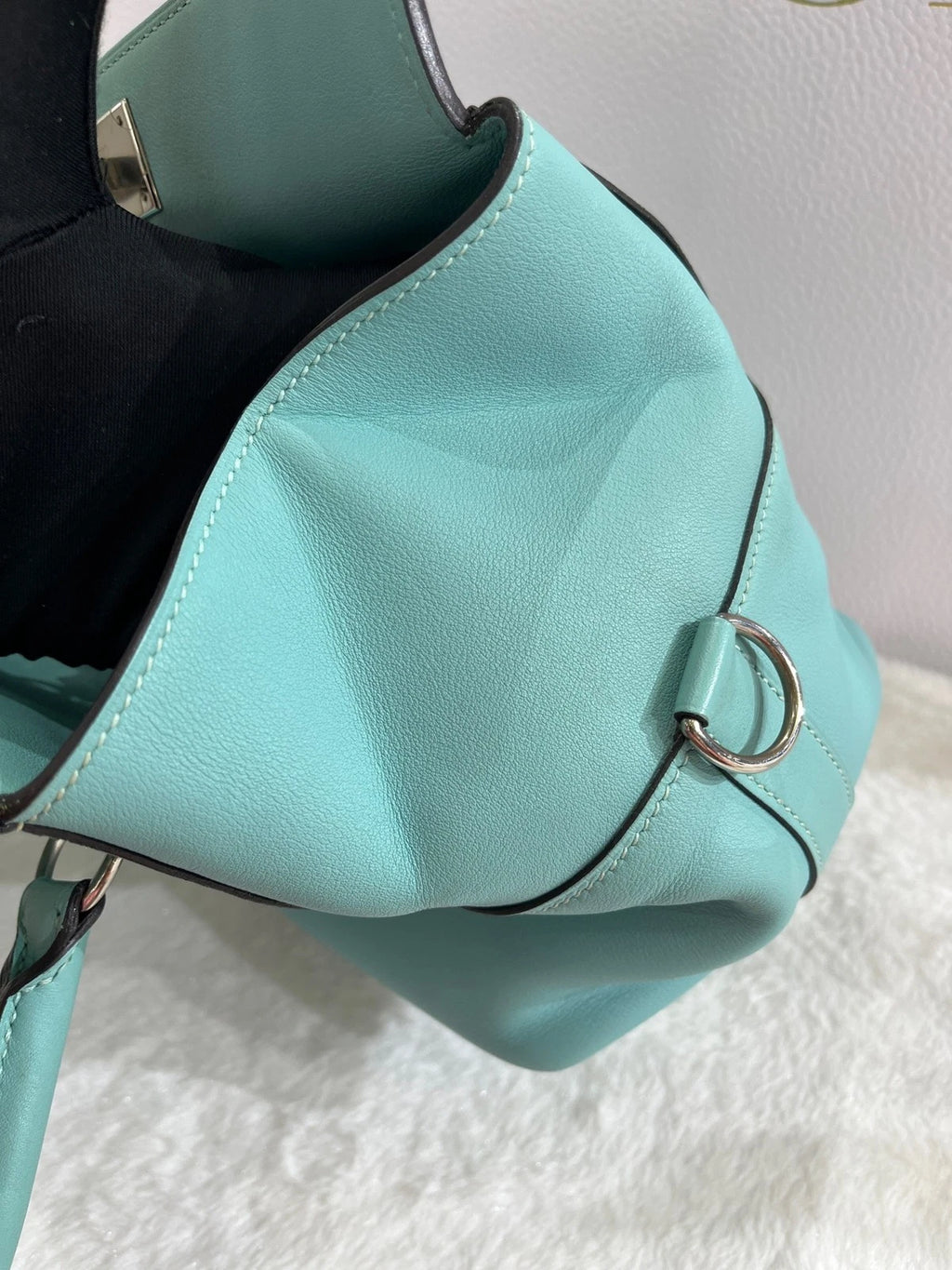 Hermes Toolbox20 Macaron Blue Swift Leather Women Handbag