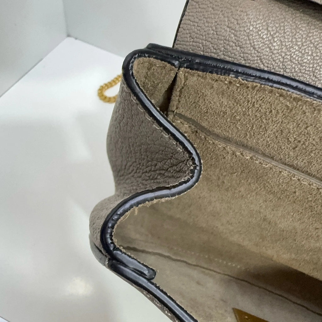 Chloe Gray Leather Mini Shoulder Crossbody Bag for Women