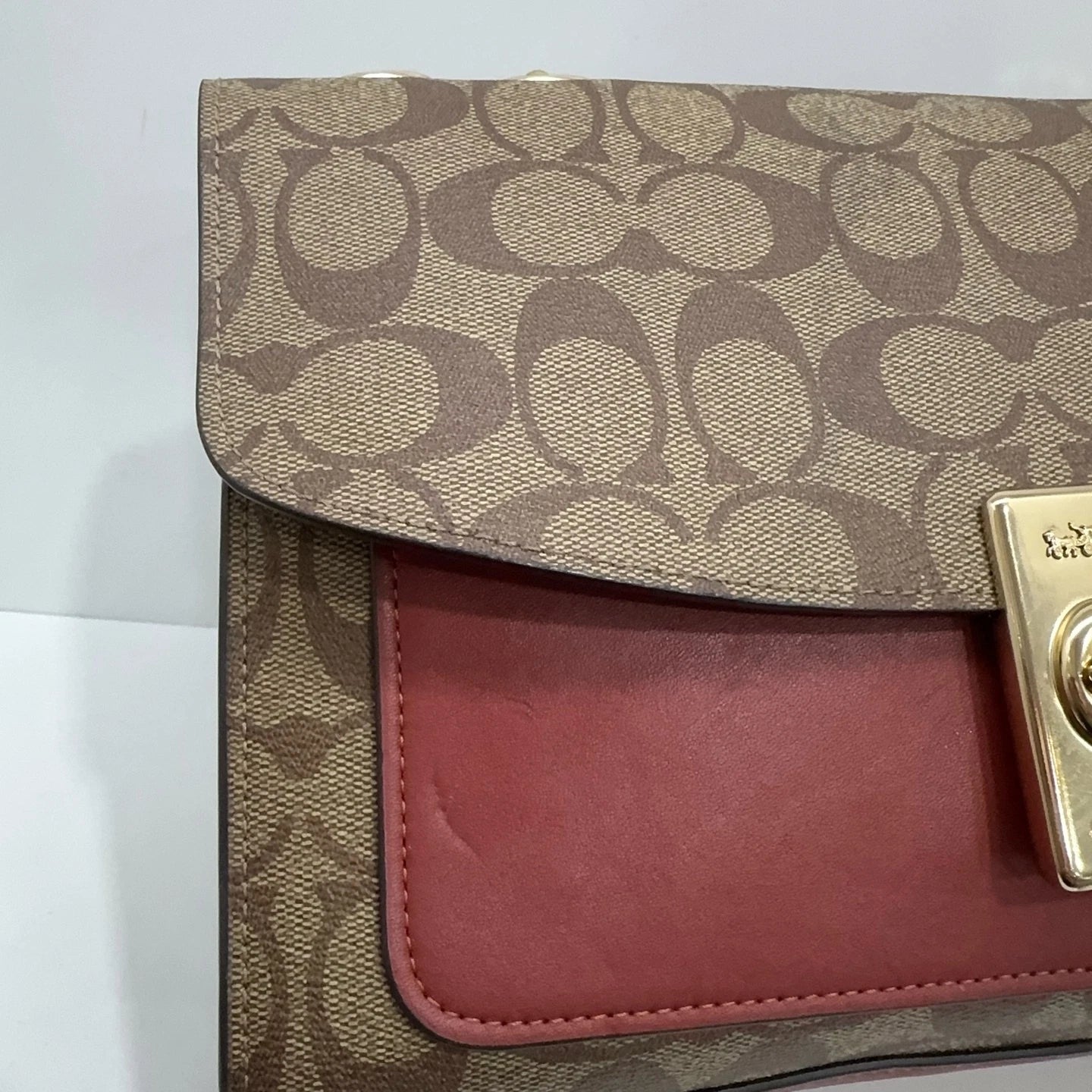 Coach Canvas Monogram Lane 26 Shoulder Crossbody Bag For Women