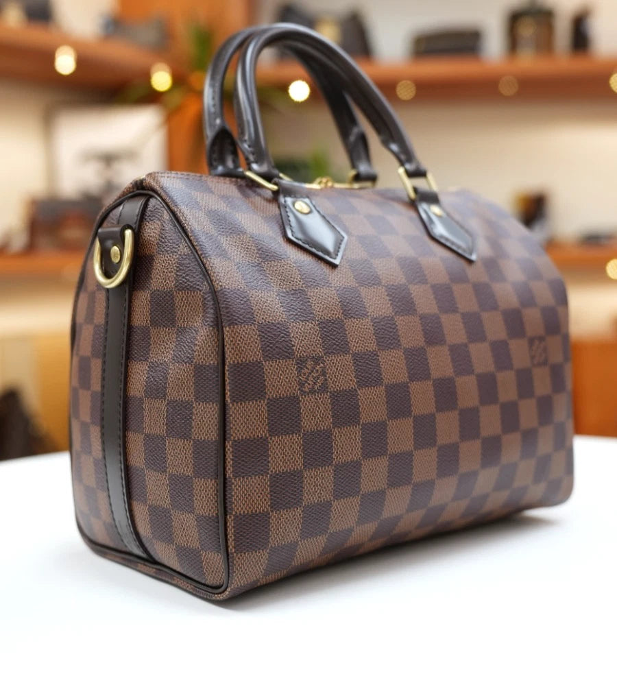 Louis Vuitton Speedy25 Damier Brown Shoulder Bag Top Handle Excellent