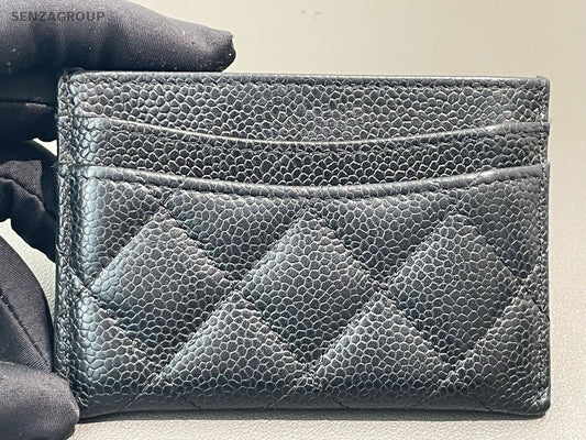 Chanel Classic Flap Clutch Black Gold Used Women Diamond