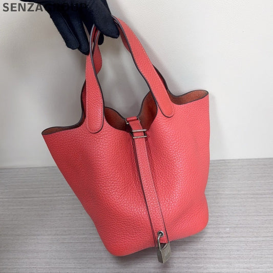 Hermes Picotin18 Top Handle Shoulder Bag Watermelon Red Women Classic