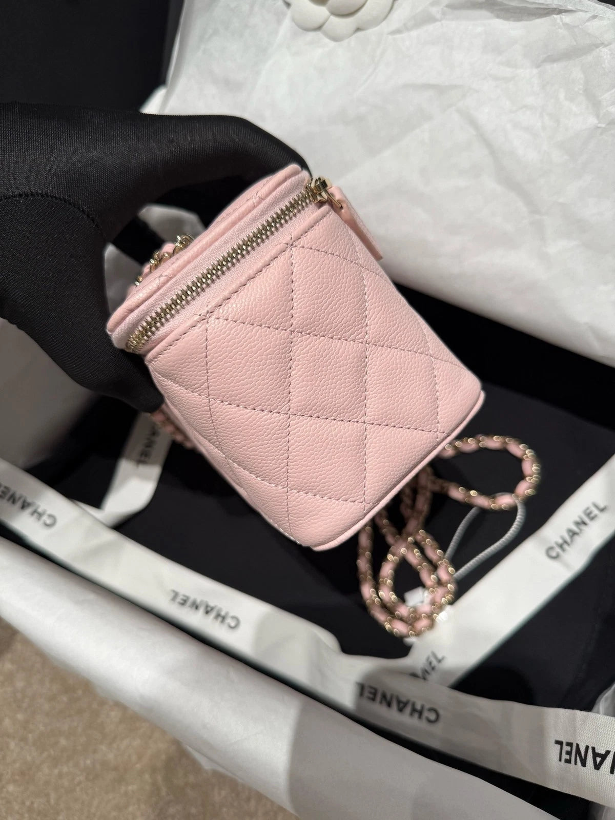 NEW CHANEL Sakura Pink Long Box Crossbody Bag For Women