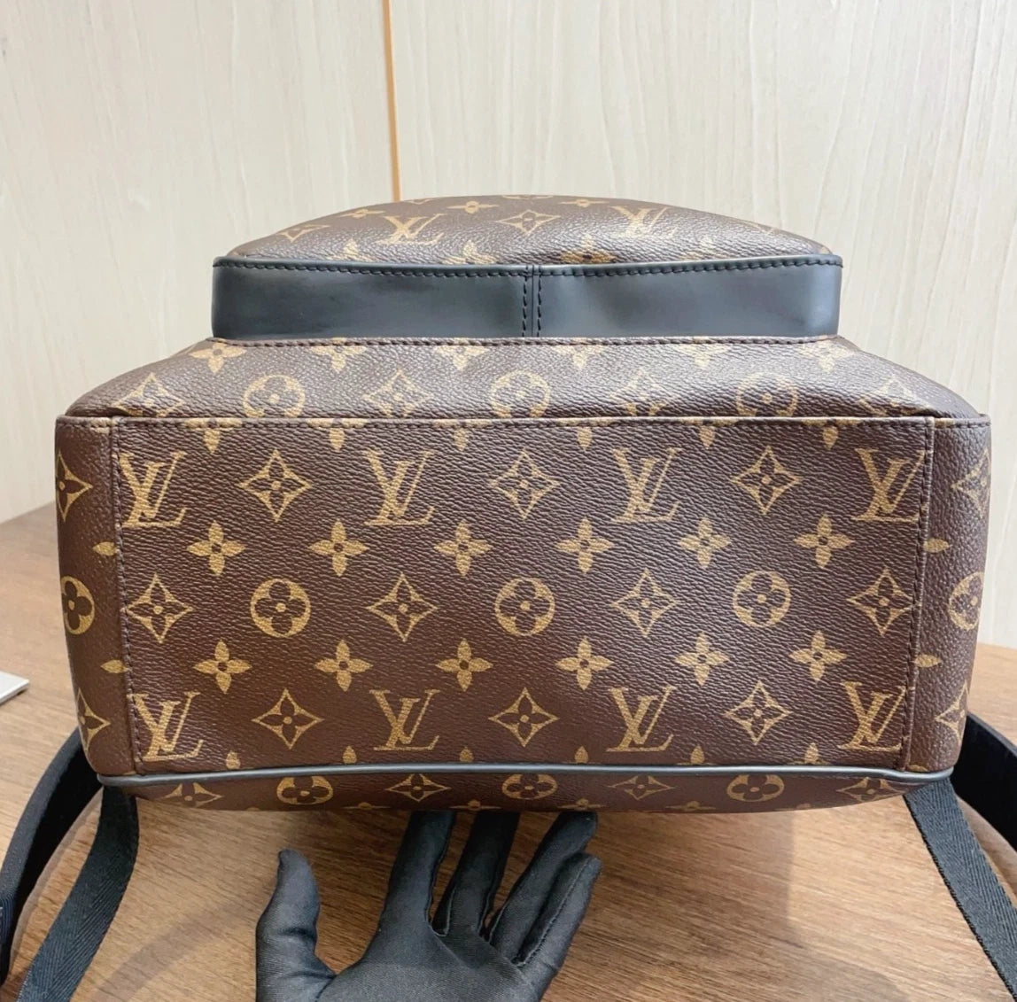 Louis Vuitton Monogram Macassar Canvas Backpack Top Handle Bag Unisex