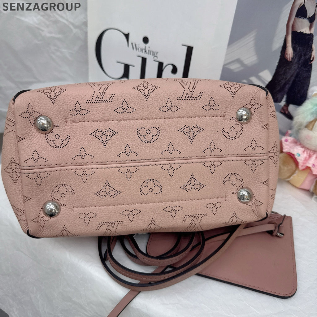 Louis Vuitton Hina Calfskin Tote Shoulder Bag Pink Silver Women's