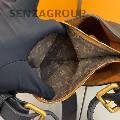 Louis Vuitton Lockit Hobo Black Gold Shoulder Bag Women Classic