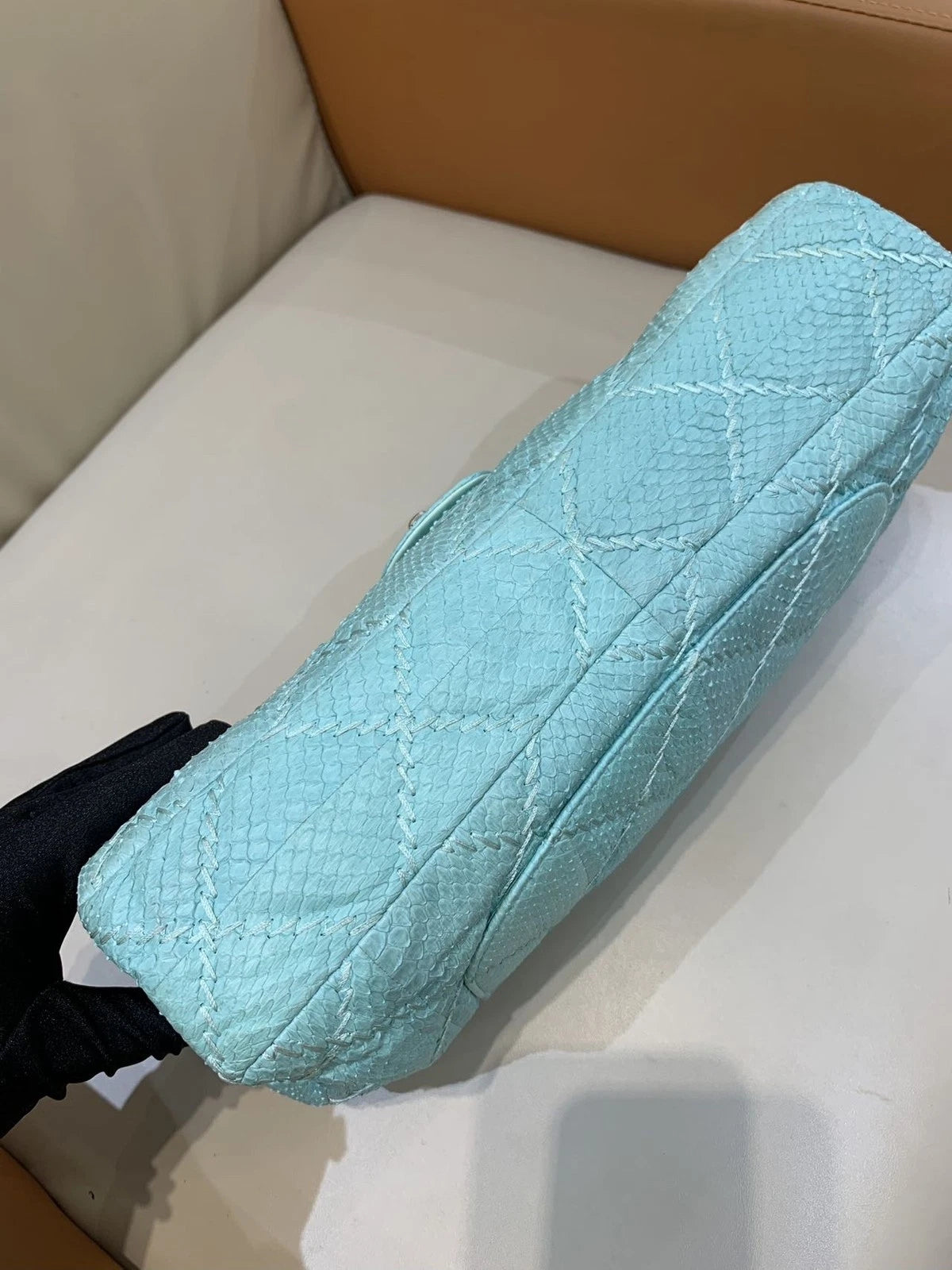 Chanel Mint Green Leather CF Shoulder Bag For Women