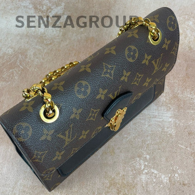 Louis Vuitton Victoire Black Monogram Chain Shoulder Crossbody Bag Women