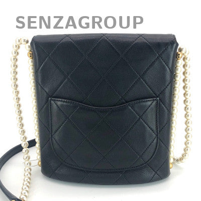 Chanel Small Hobo Calfskin Quilted Pearl Chain Shoulder Crossbody Bag