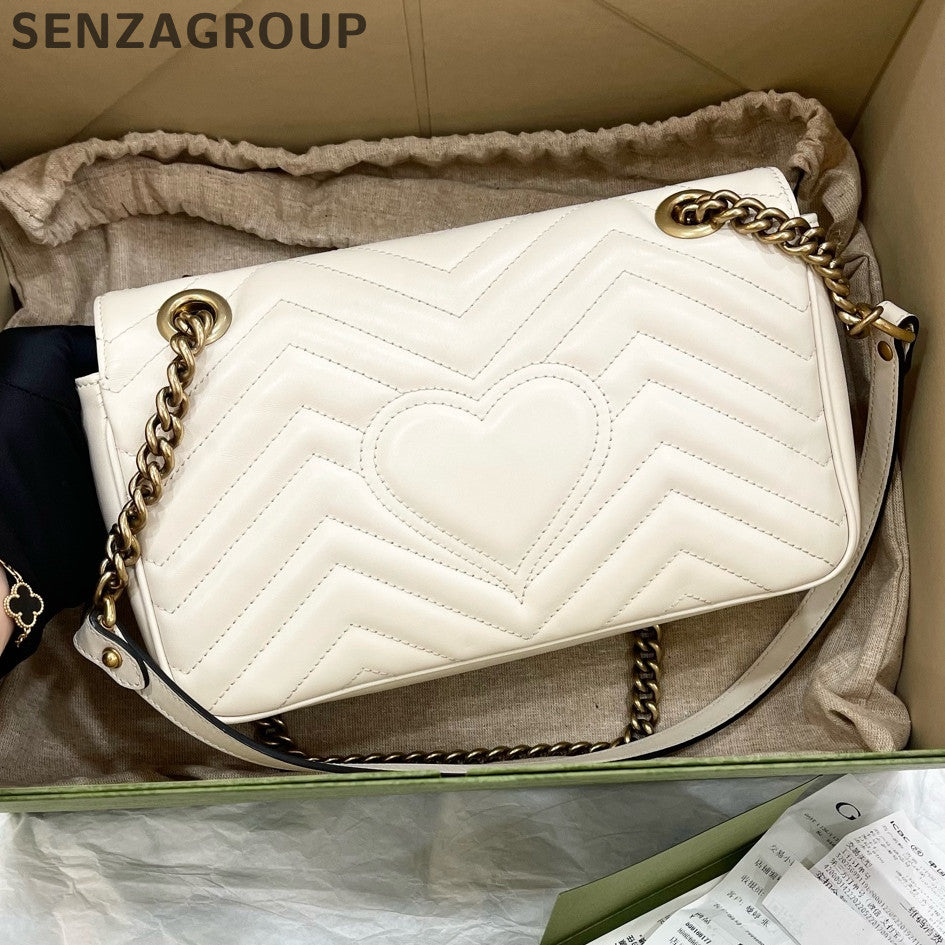 Gucci Marmont 26 Gold Chain Shoulder Crossbody Bag Classic Women's