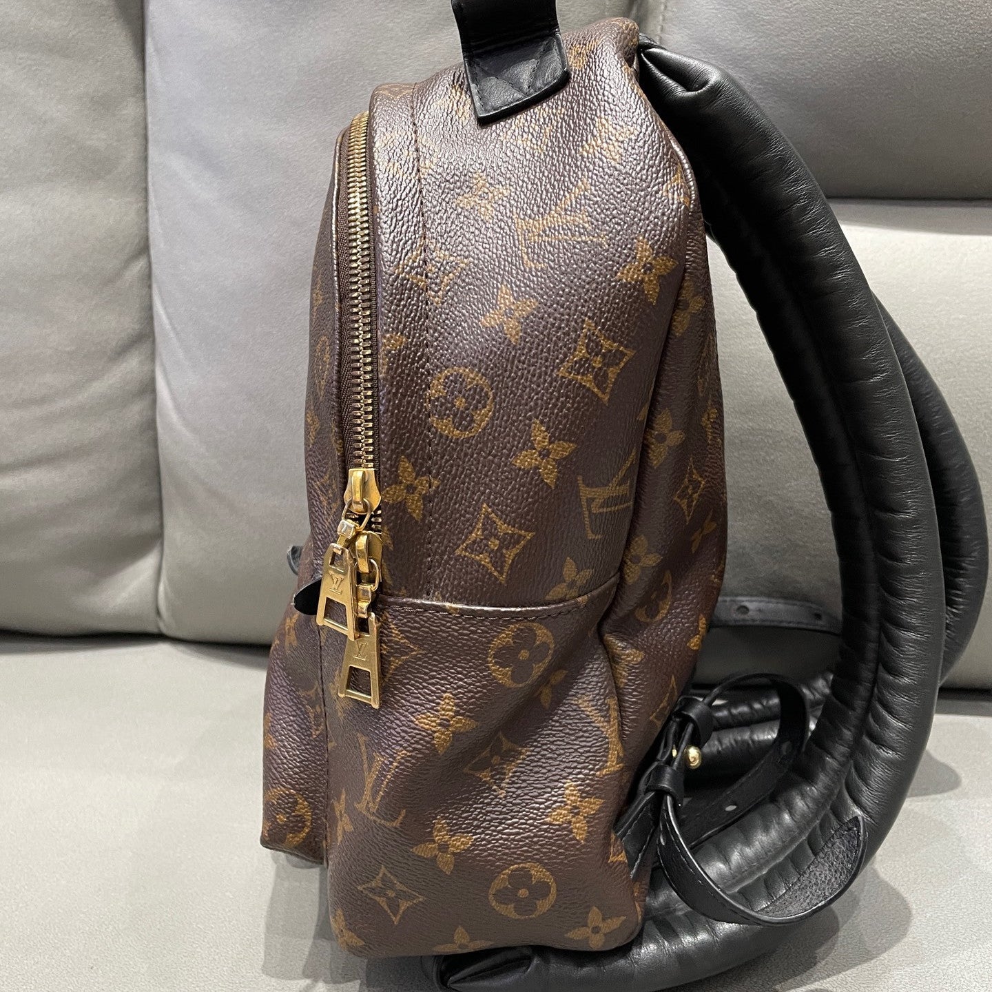Louis Vuitton Monogram Backpack Brown Gold Zipper Classic Women's Bag