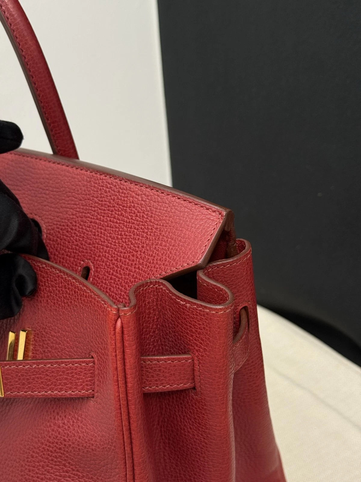 Hermès Birkin 35 Handbag Pomegranate Red Gold Women Classic