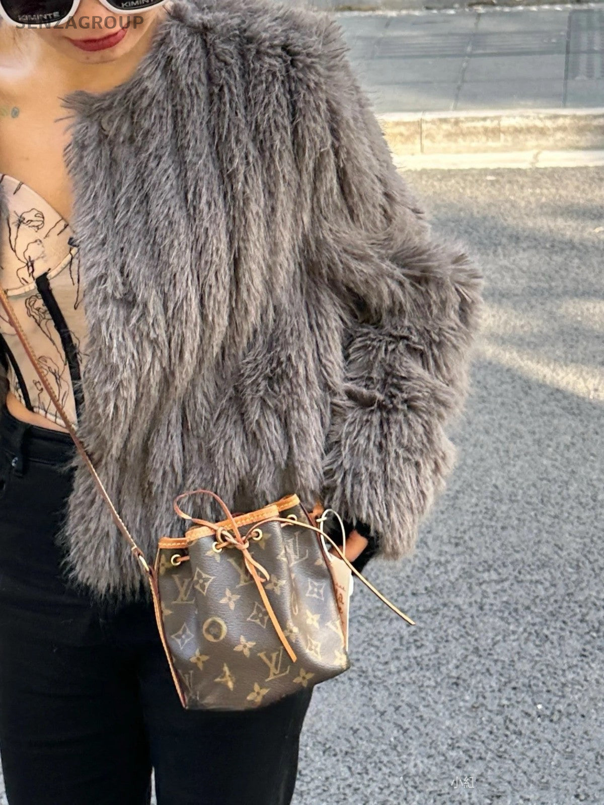 Louis Vuitton Nano Noe Drawstring Monogram Brown Crossbody bag Women