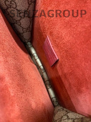 Gucci Small Dionysus Chain Shoulder Bag Brown Red Silver Buckle