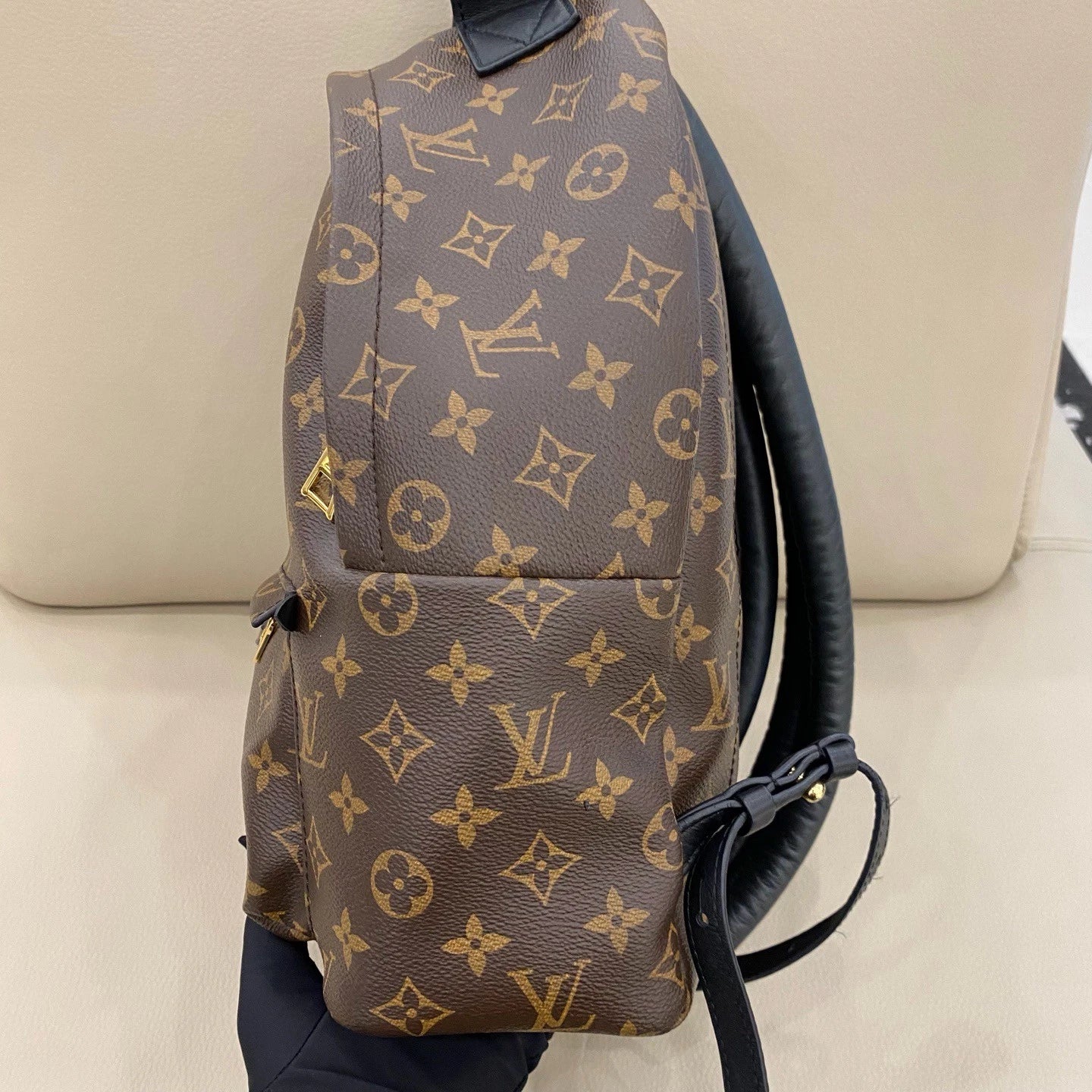 Louis Vuitton Palm Springs Monogram Brown Gold Backpack Excellent
